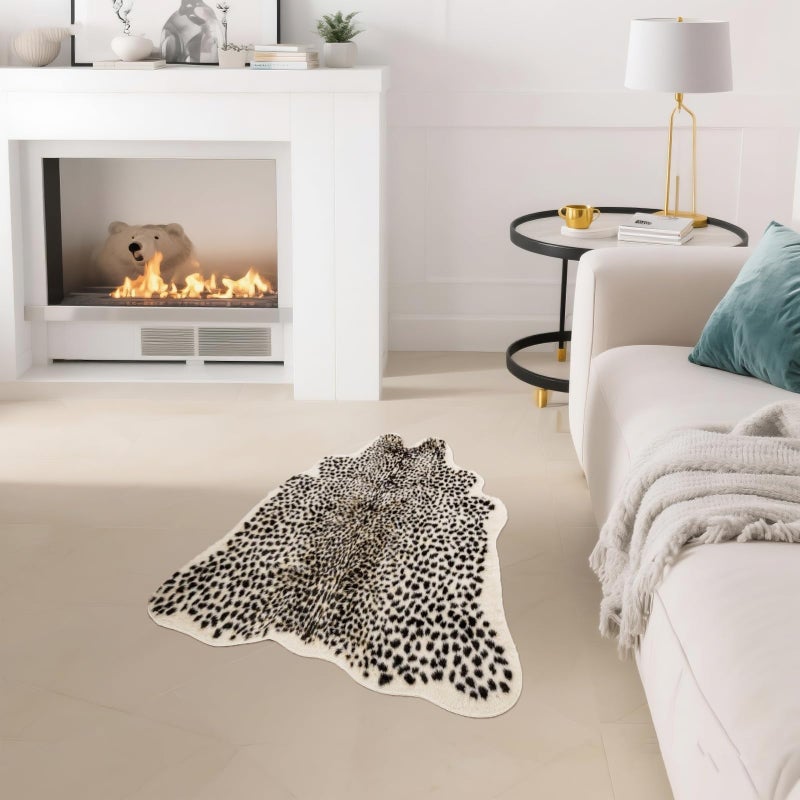 Asuprui Faux Cheetah Rug Animal Rug Leopard Print Faux Cowhide Area Rug Animal Print Cow Hide Rug for Kids Room 35 Width x 43 Length Inches - Image 3